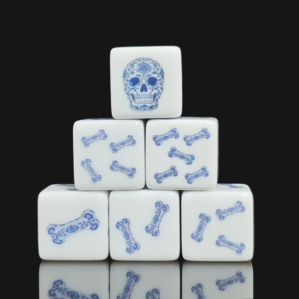 Board Game Print - 12 dés D6 en acrylique blanc