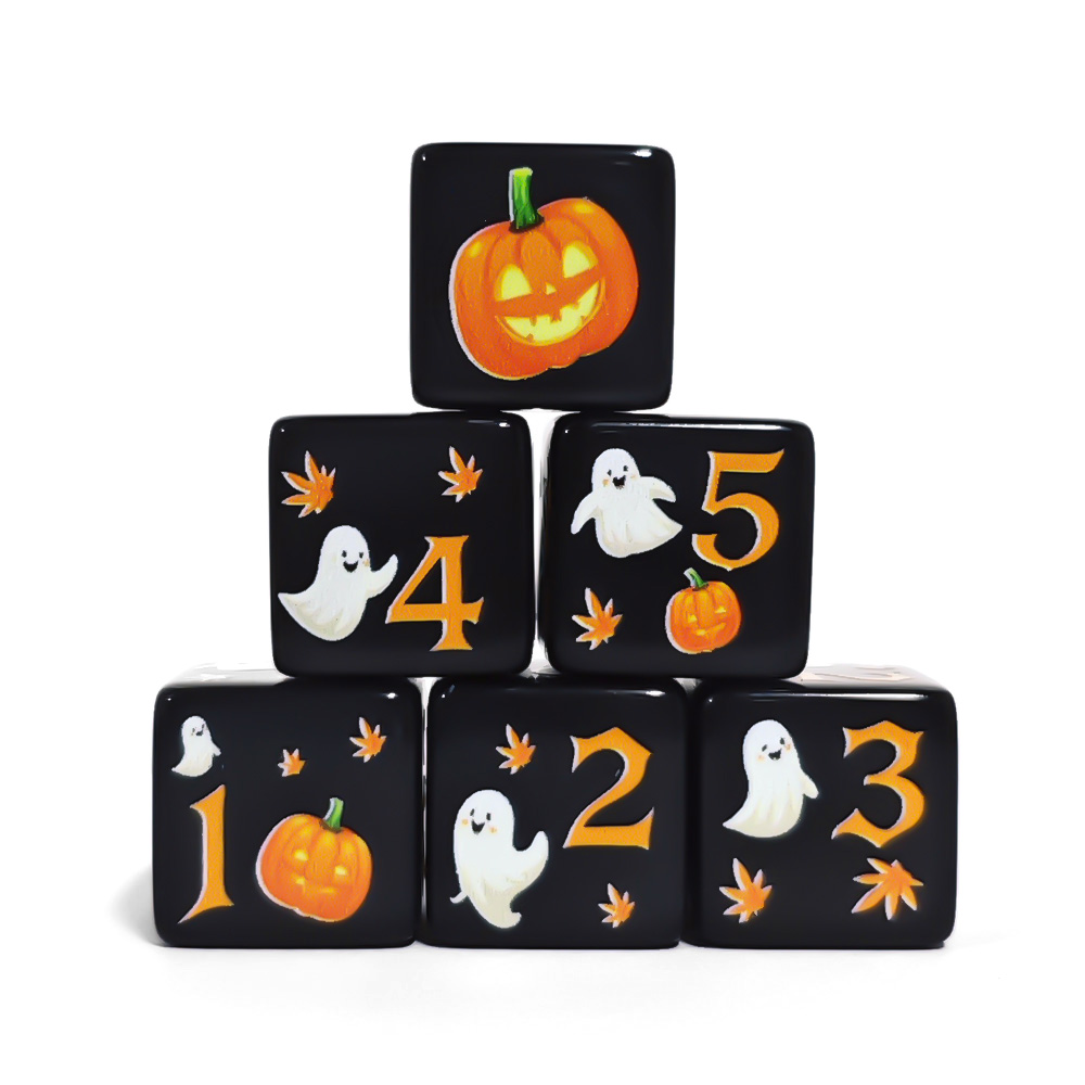 Board Game Print - 12 dés D6 en acrylique noir