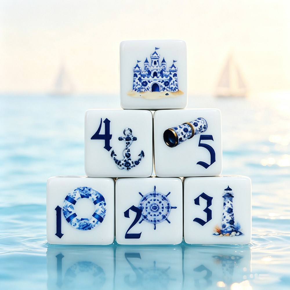Board Game Electronic Table - 12 dés en acrylique bleus nautiques