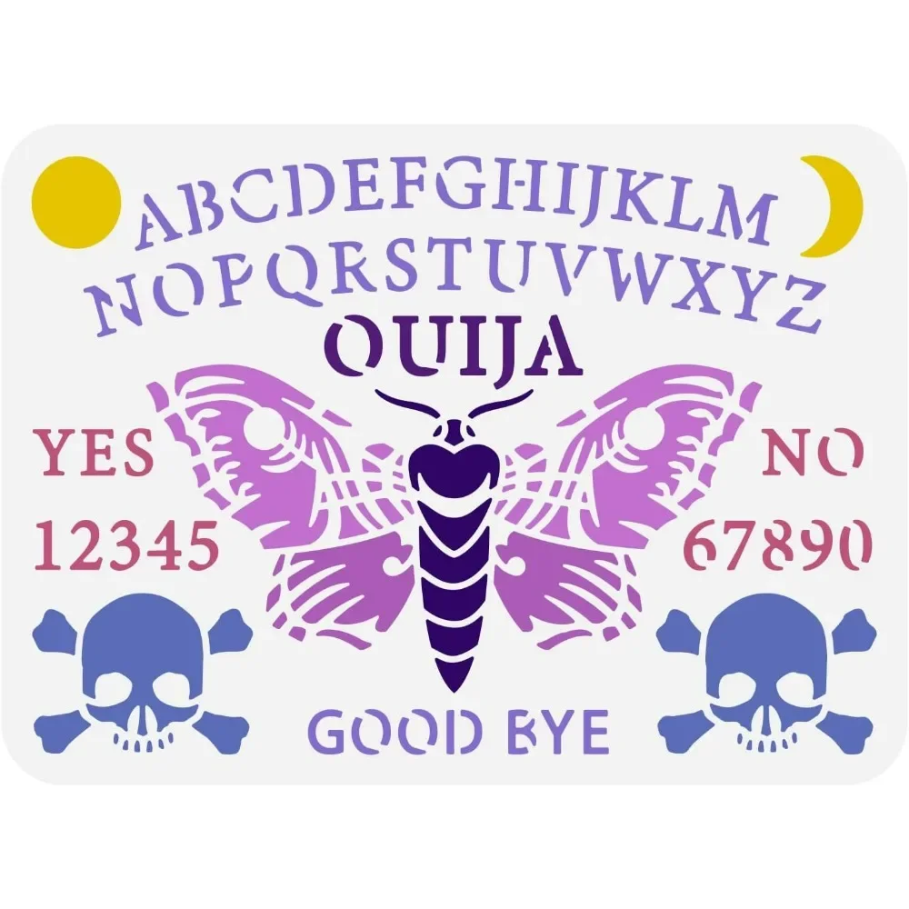 Board Game Template - Ouija Board Stbbles 8.3x11.7 pouces Réutilisable