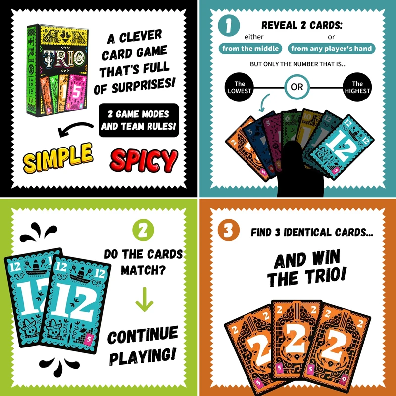 Jeu de cartes stratégique TRIO - Board Game For 3 Players avis et prix