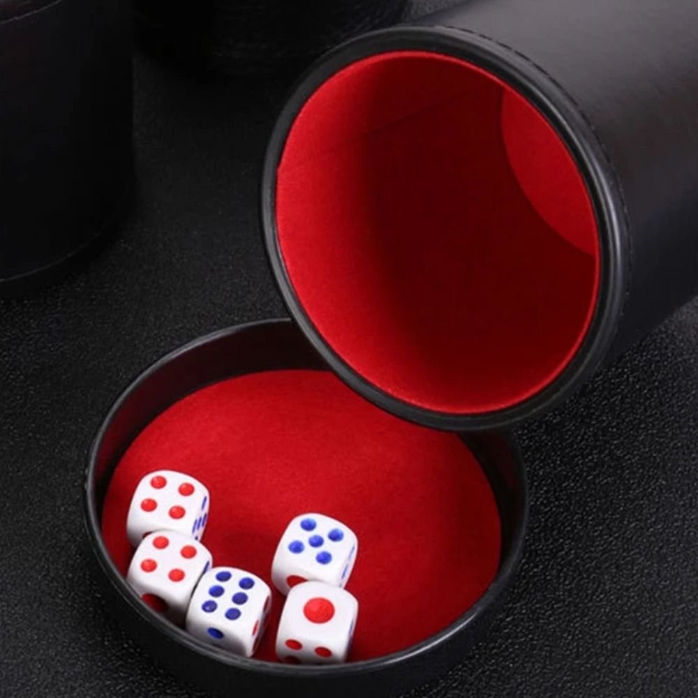 Tasse à dés en cuir vert rouge - Board Game Yahtzee avis et prix