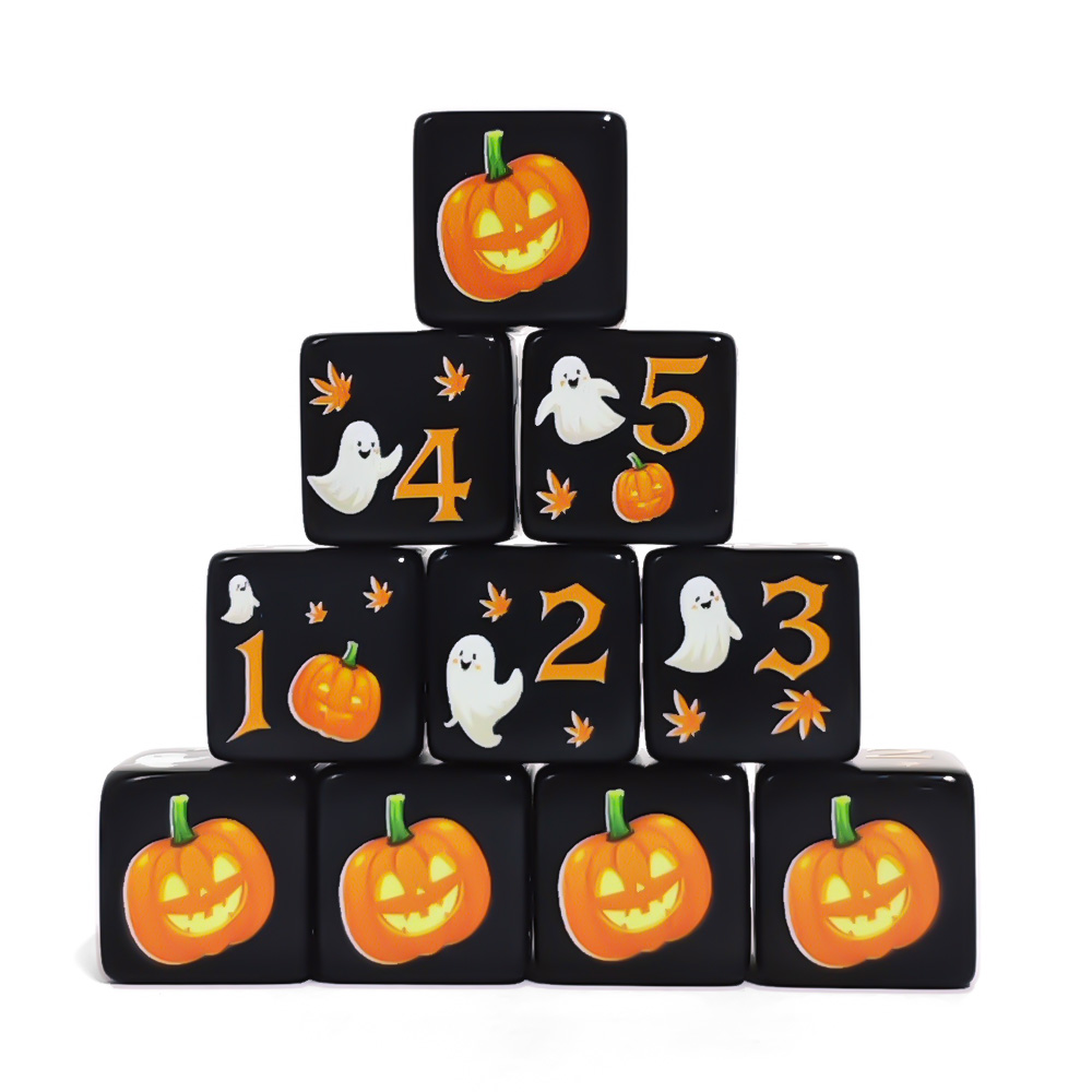 12 dés D6 en acrylique noir de - Board Game Print avis et prix
